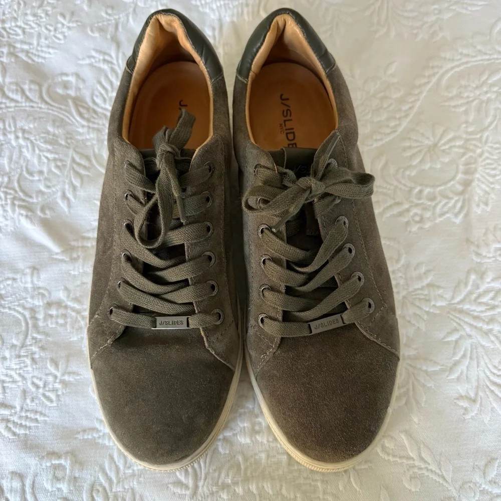 J/Slides Maya Stylish Cactus Suede Platform Sneakers Side 11
